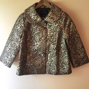 Banana Republic Quilted Silk Metallic Jacket